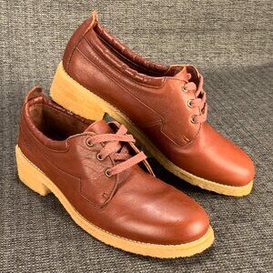 Vintage 70's Old Maine Trotters Heeled Oxfords - Womens 8.5 - USA leather shoes
